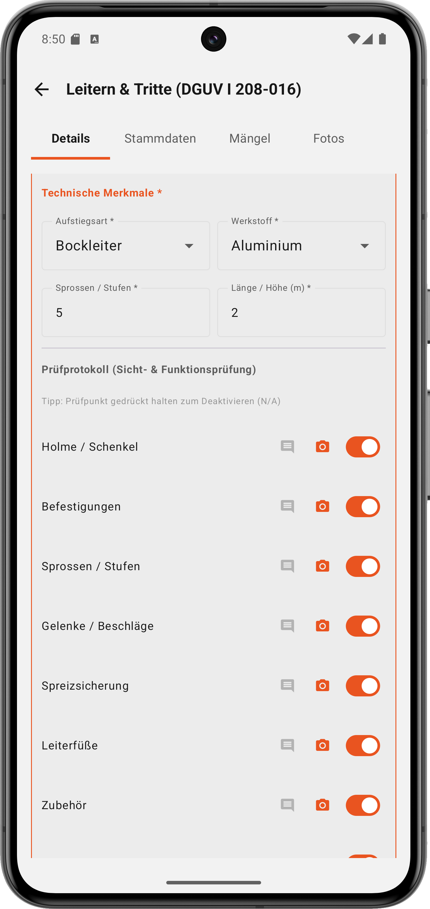 NormPro – Prüfprotokoll ausfüllen